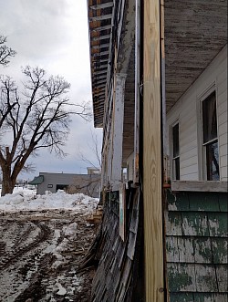 porch removed and porch pillars